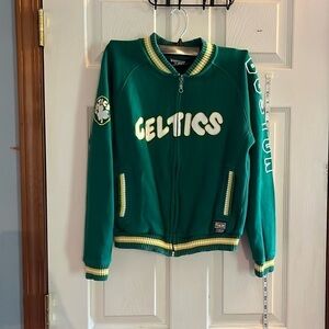 Harwood classic sports-M-green/white/yellow-crewneck, ribbed full zip sweatshirt